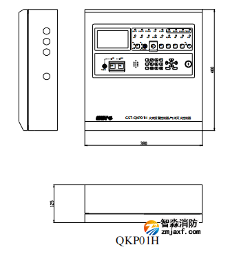 海灣GST-QKP01H、 GST-QKP02H、 GST-QKP04H 型氣體滅火控制器/火災(zāi)報(bào)警控制器示意圖