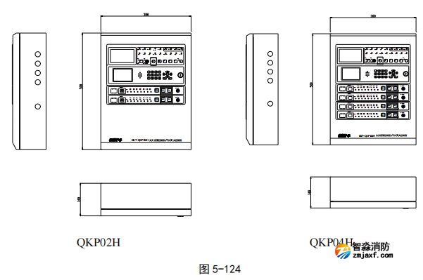 海灣GST-QKP01H、 GST-QKP02H、 GST-QKP04H 型氣體滅火控制器/火災(zāi)報(bào)警控制器示意圖
